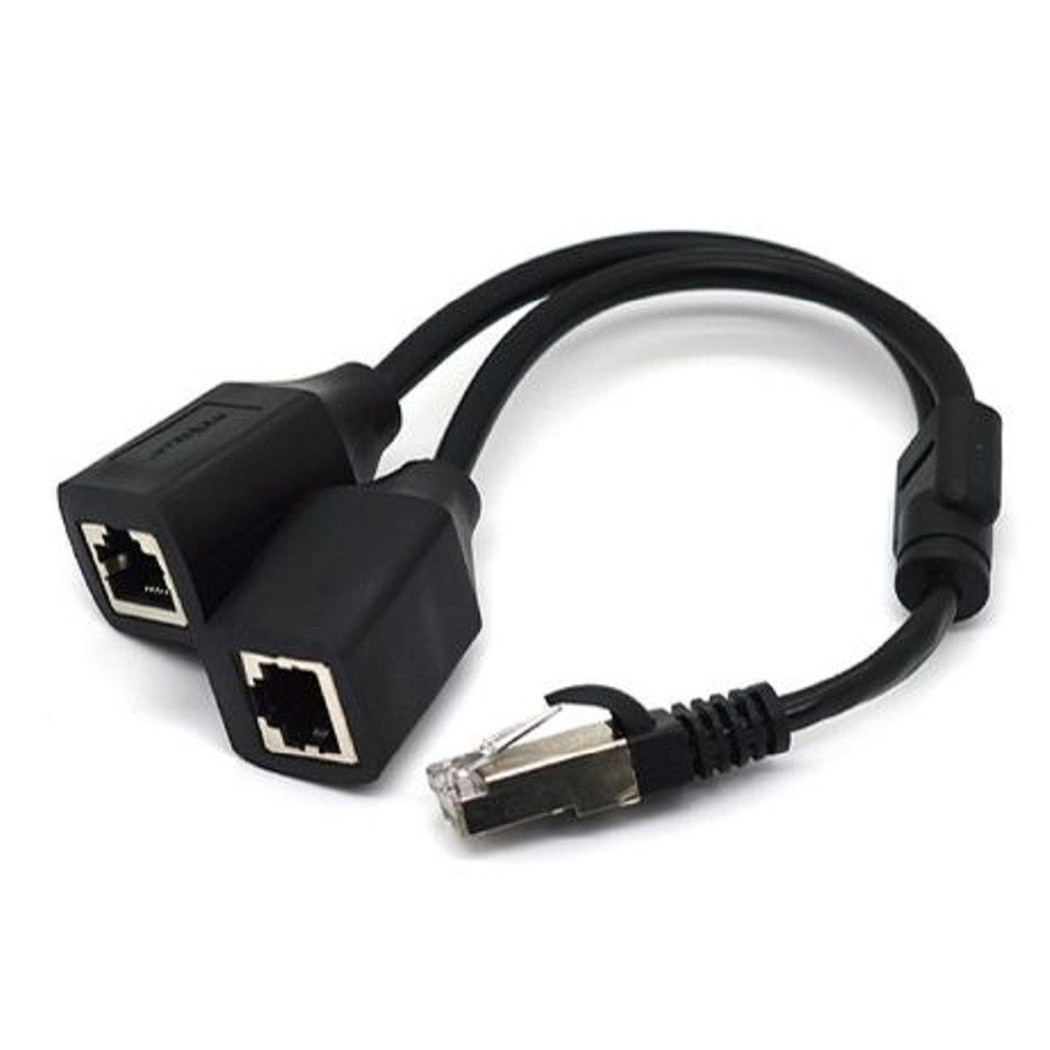 foto del prodotto trade shop cavo ethernet rj45 porta lan porta da 1 a 2 adattatore connettore maxtech sp l01 