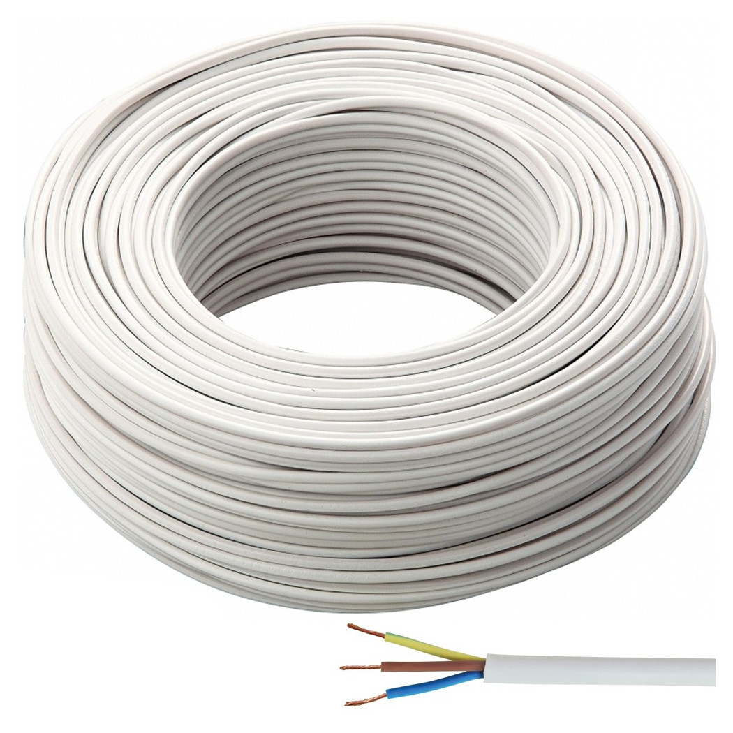 foto del prodotto trade shop cavo matassa 50 mt bobina gommato tripolare 3 fili poli schermato 3x1.0 ignifugo 