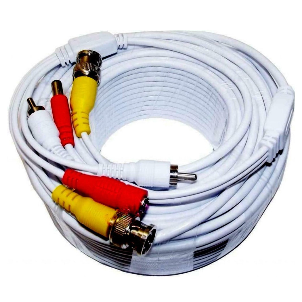 foto del prodotto trade shop cavo prolunga audio video rca bnc da 50mt per dvr telecamere con alimentazione 