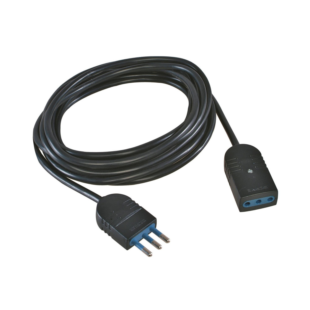 foto del prodotto trade shop cavo prolunga corrente elettrica presa domestica casa giardino metraggio 5 mt nero 