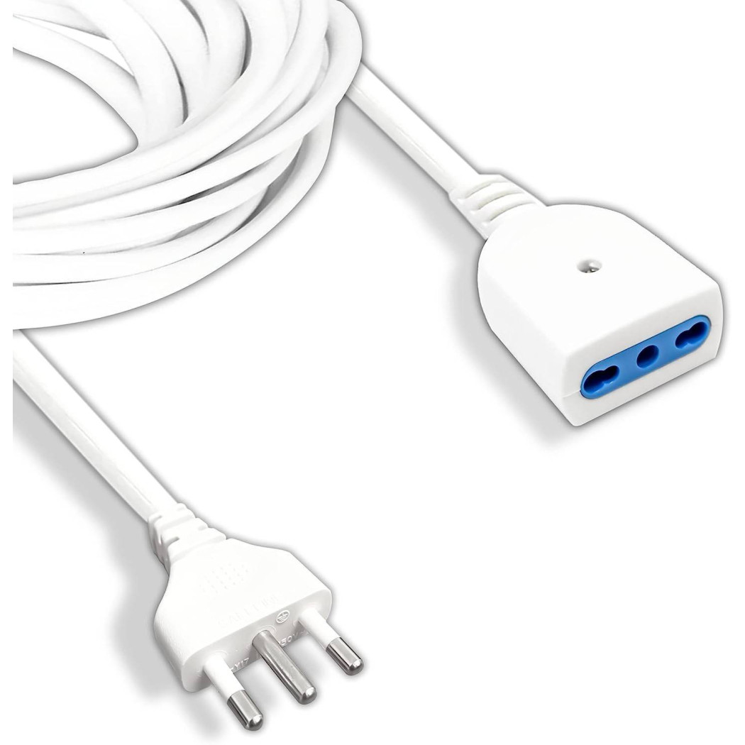 foto del prodotto trade shop cavo prolunga elettrica da 7 metri con spina da 16a presa bipasso 10a 16a bianco 