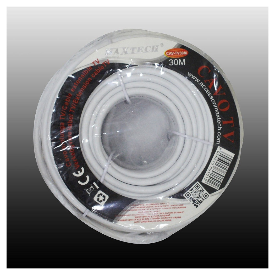 foto del prodotto trade shop cavo prolunga tv 30metri antenna satellitare terrestre matassa maxtech cav tv30m 