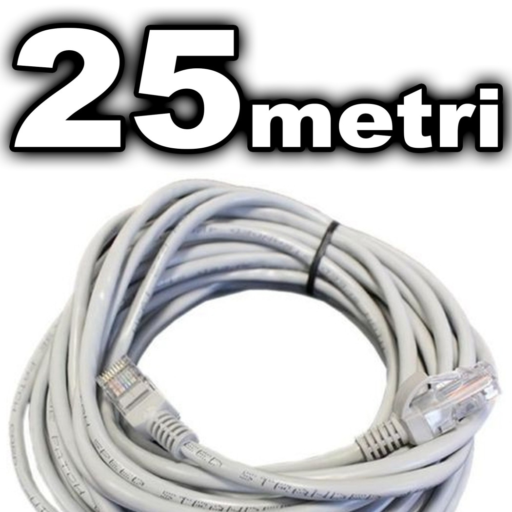 foto del prodotto trade shop cavo rete ethernet utp cat5e lan rj45 8p8k prolunga network internet filo 25 mt 