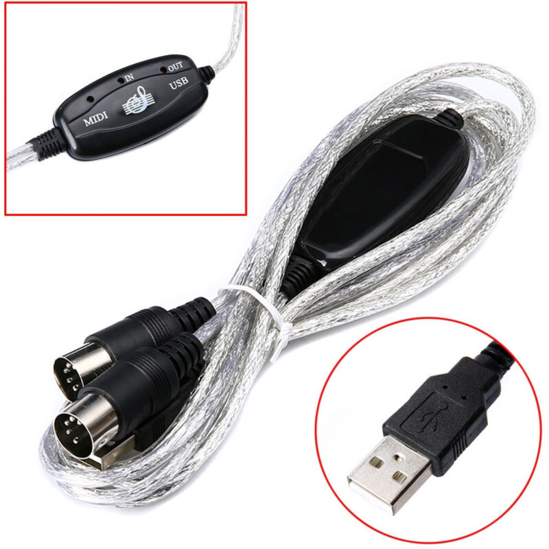 foto del prodotto trade shop cavo usb interfaccia midi adattatore in out pc audio tastiera expander 