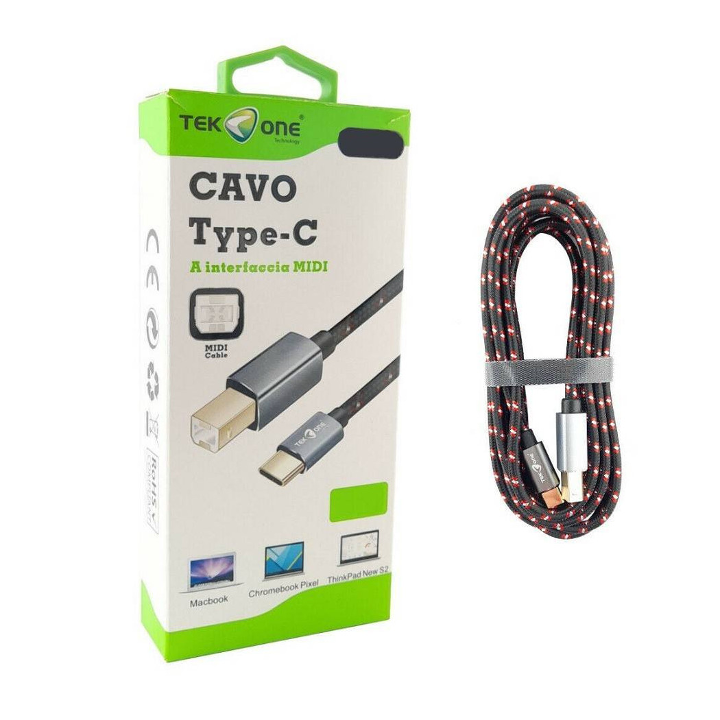 foto del prodotto trade shop cavo usb tipo type c a interfaccia type b midi 1.5 metri art. to us220l 
