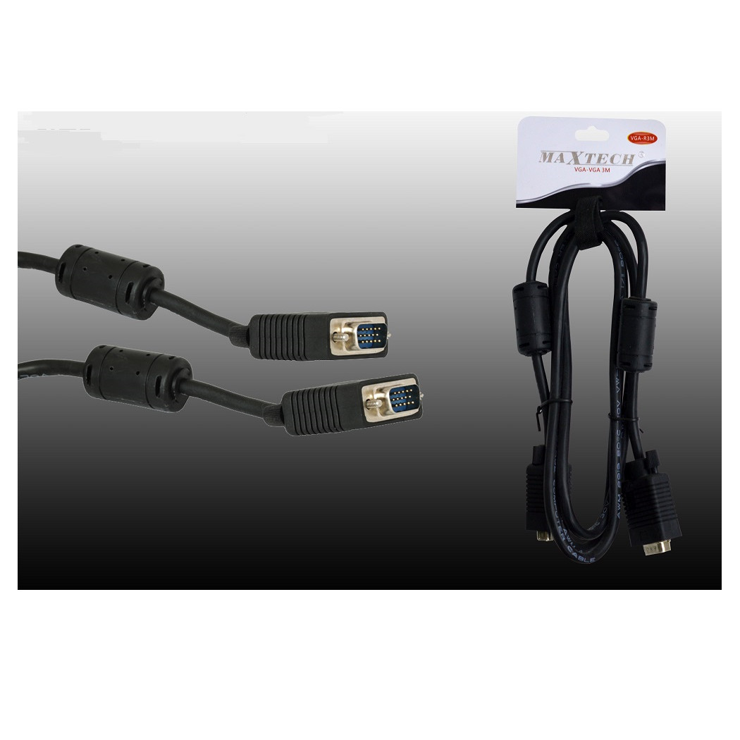 foto del prodotto trade shop cavo vga vga per monitor tv pc computer da 3 metri prolunga cable maxtech vga r3m 