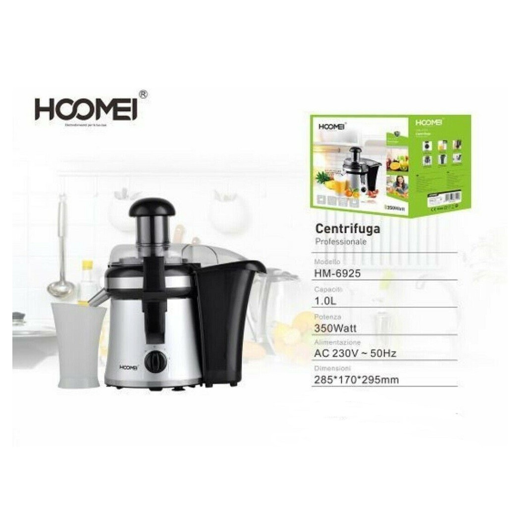 foto del prodotto trade shop centrifuga elettrica professionale frutta verdura succhi 1lt 350w hoomei hm 6925 