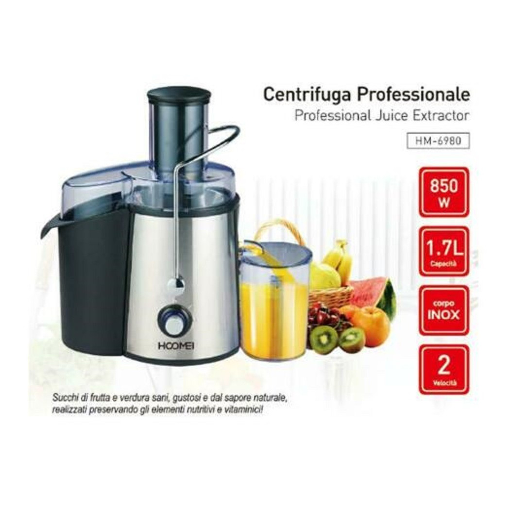 foto del prodotto trade shop centrifuga estrattore di succo frutta verdura 850 watt 1,7 lt hoomei hm 6980 