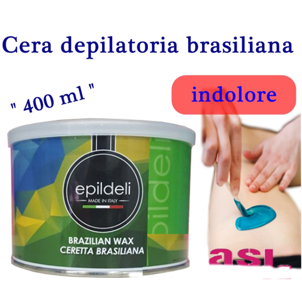 foto del prodotto trade shop cera ceretta depilatoria liposolubile brasiliana in barattolo 400 gr clorofilla 