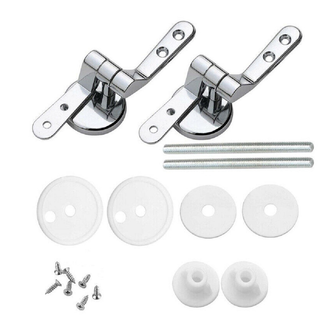 foto del prodotto trade shop cerniere copriwater universali 2 pz con raccordi cerniera per tavoletta wc 3,5
