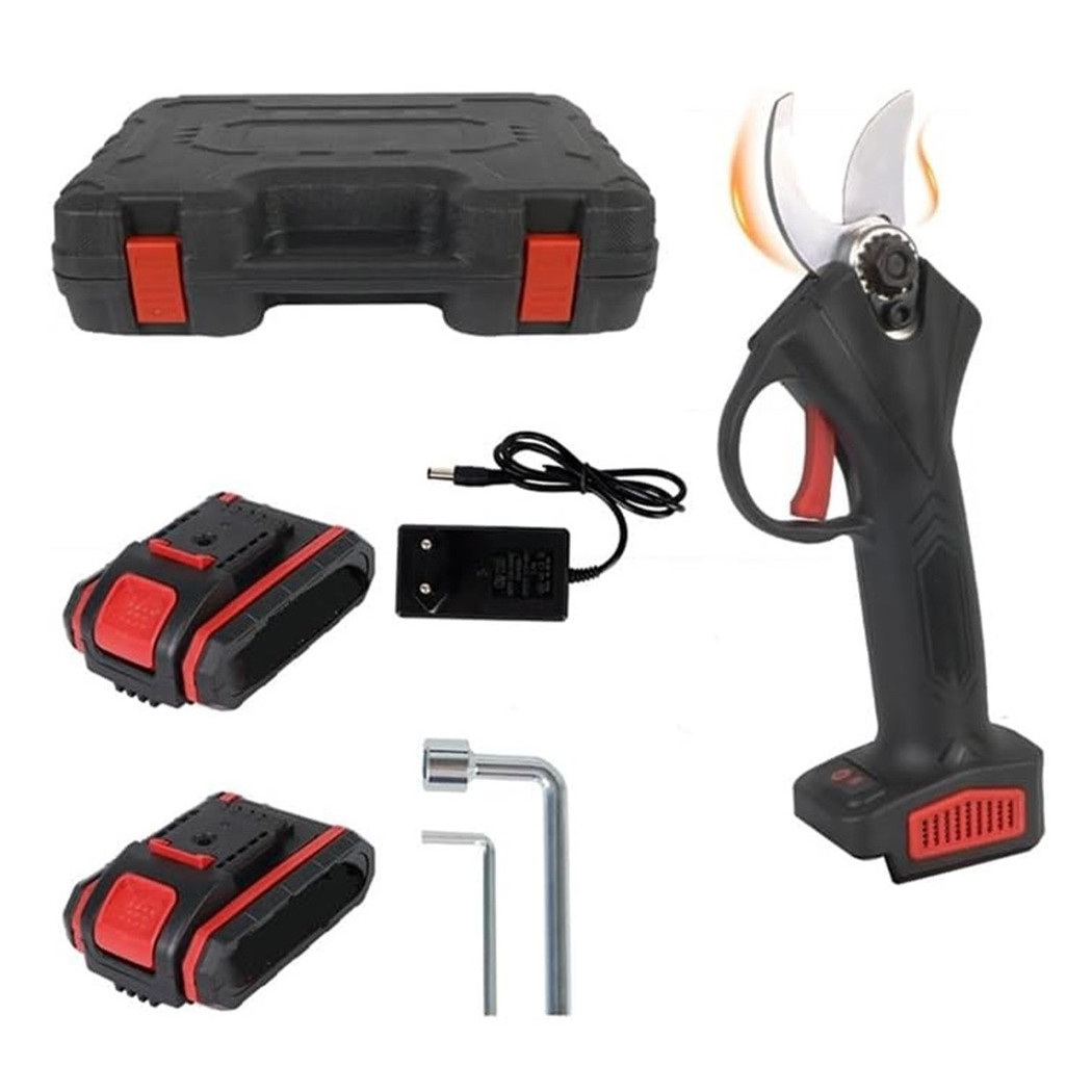 foto del prodotto trade shop cesoia elettrica forbice 2 batterie da 48v trincia rami professionale senza fili 