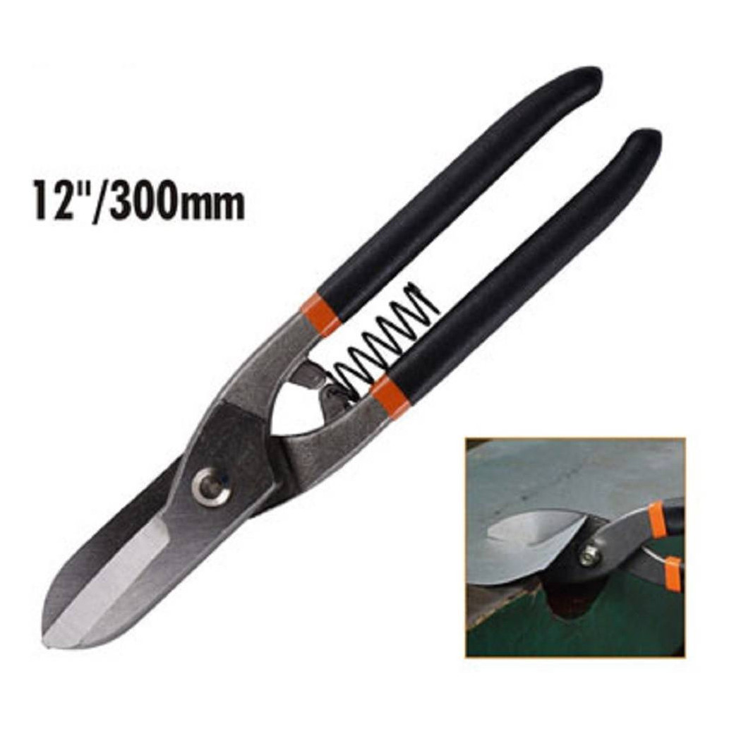 foto del prodotto trade shop cesoia per lamiere di ferro 12 quot con molla forbici taglio lungo dritto 30cm 