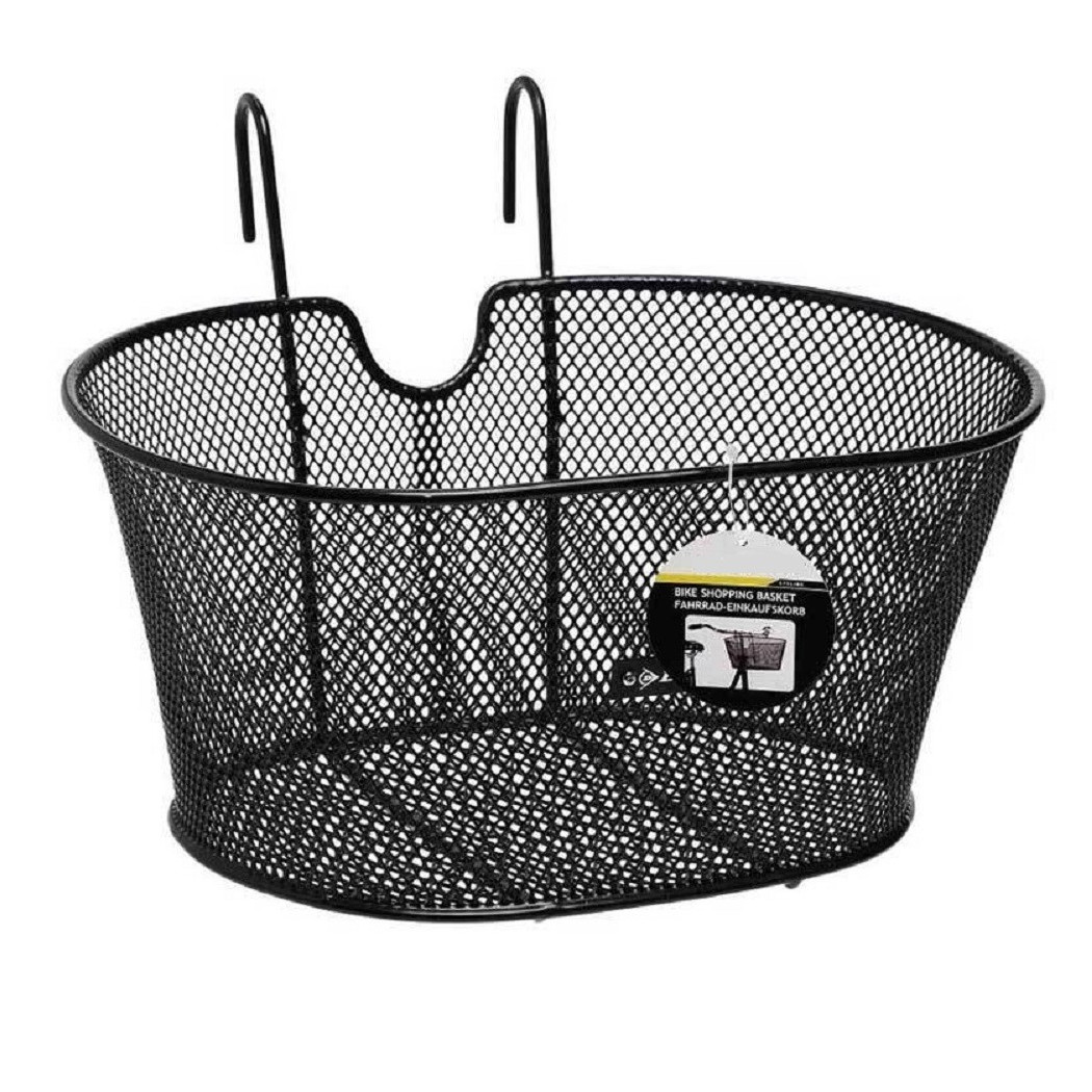 foto del prodotto trade shop cestino anteriore porta oggetti per bicicletta universale in metallo 38x30x20cm 