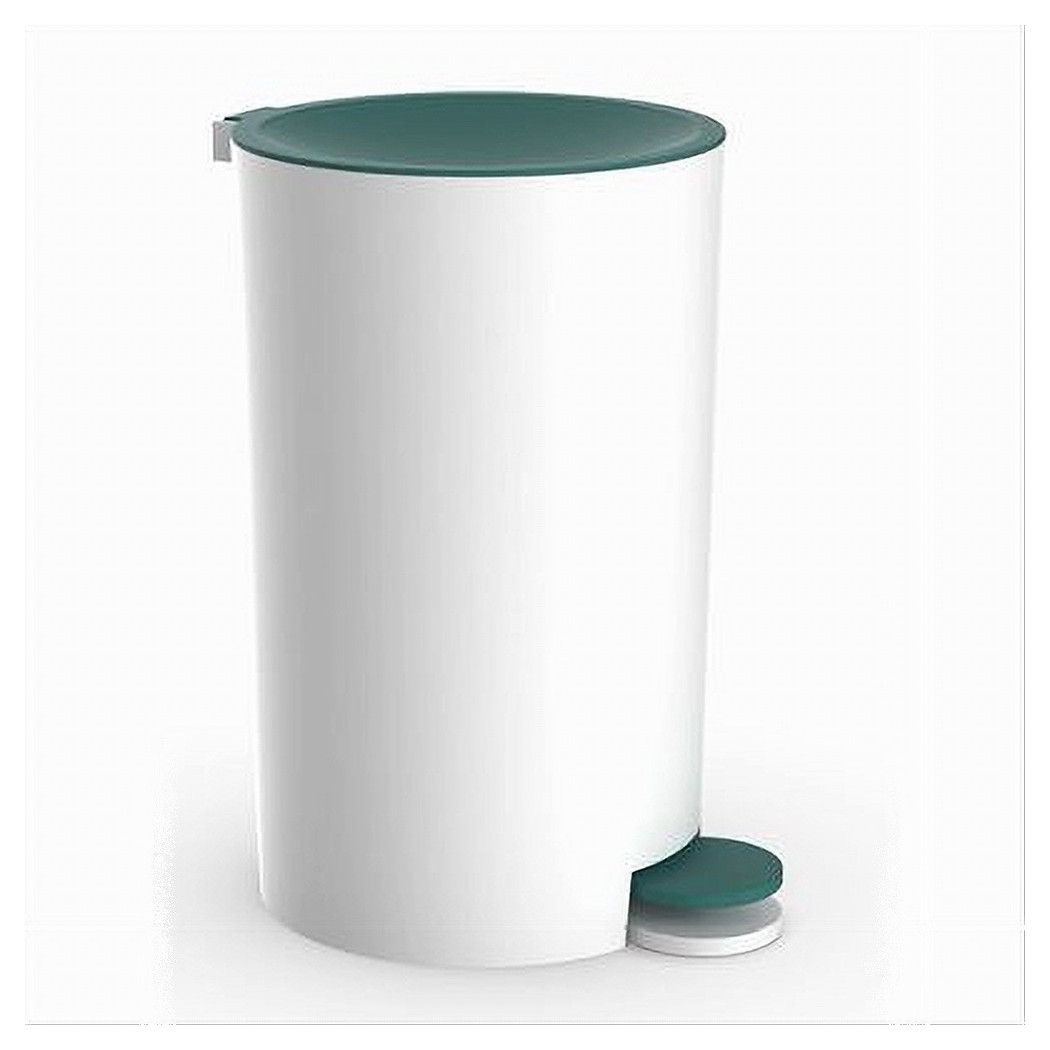 foto del prodotto trade shop cestino pattumiera a pedale arredo bagno bianco verde plastica accessorio 69975 