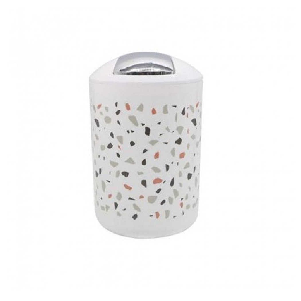 foto del prodotto trade shop cestino pattumiera arredo bagno graniglia bianco multicolore 19.5x30.5 cm 69844 
