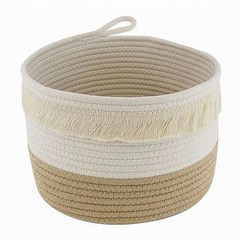 foto del prodotto trade shop cestino porta biancheria oggetti corda intrecciata cesto organizer 26x18cm 10652 