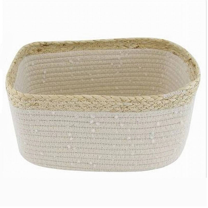 foto del prodotto trade shop cestino porta biancheria oggetti in vimini intrecciato bicolore 30x22x14cm 10676 