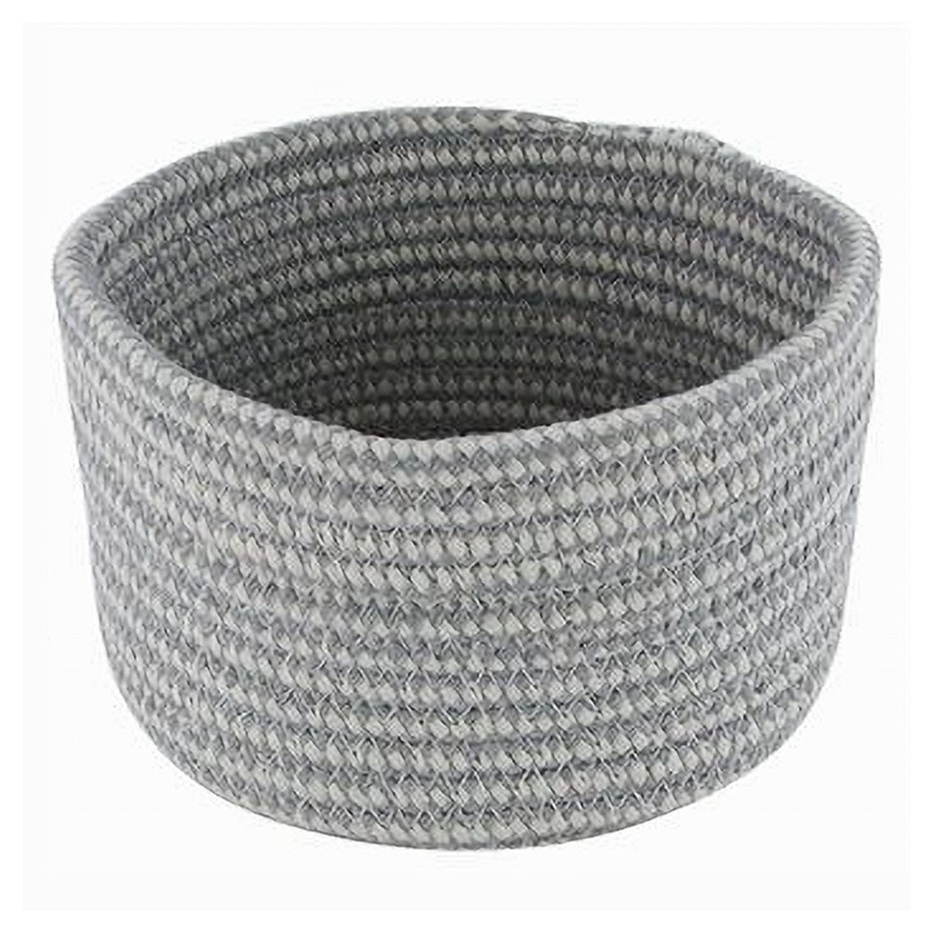 foto del prodotto trade shop cestino porta oggetti cesto tessuto intrecciato grigio tondo casa 16x10 cm 10643 