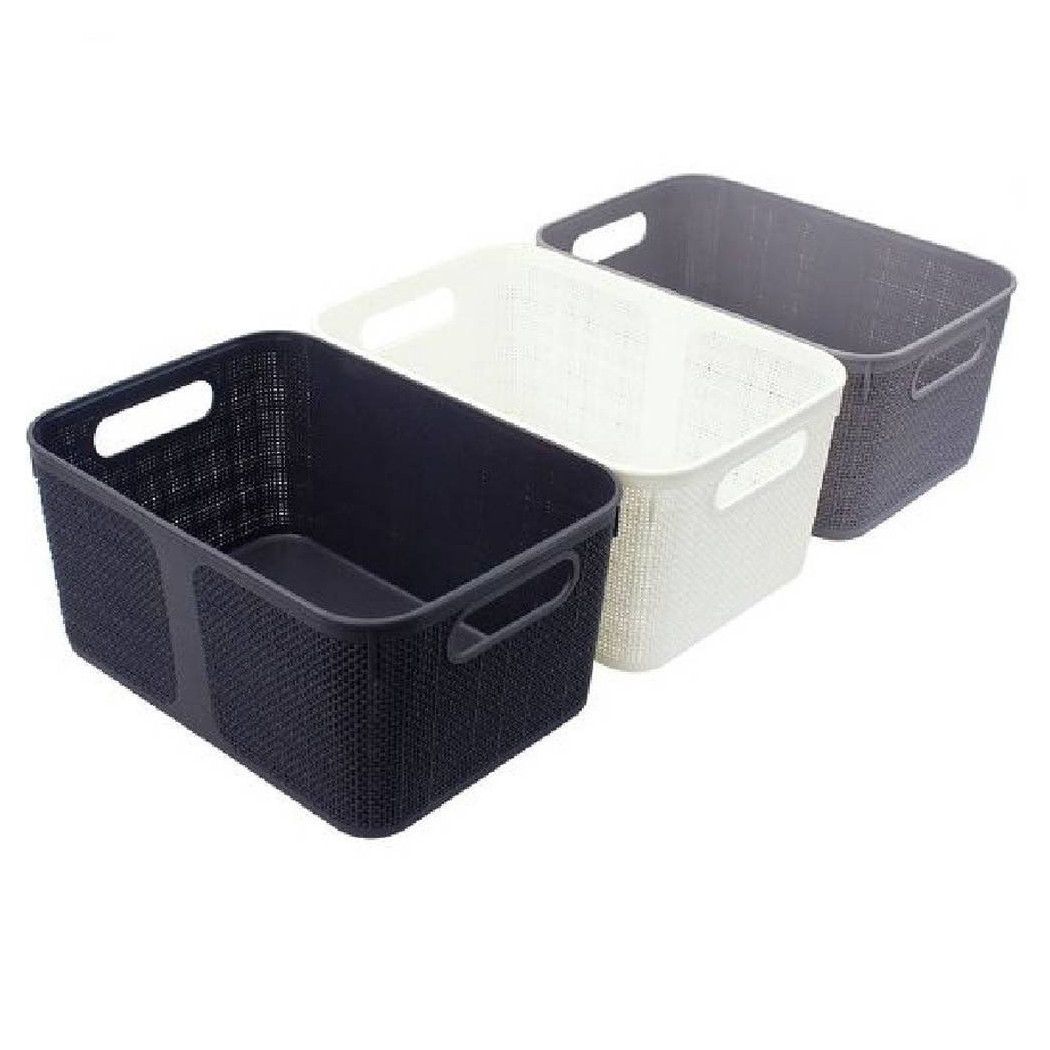 foto del prodotto trade shop cestino porta oggetti organizer rettangolare cesto porta tutto bagno casa 79464 