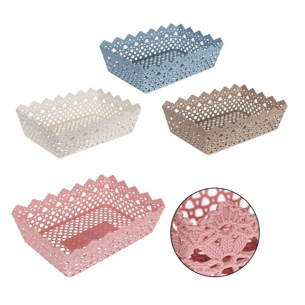 foto del prodotto trade shop cestino porta tutto oggetti multiuso plastica rettangolare 35x24.5x10.2 cm 79473 