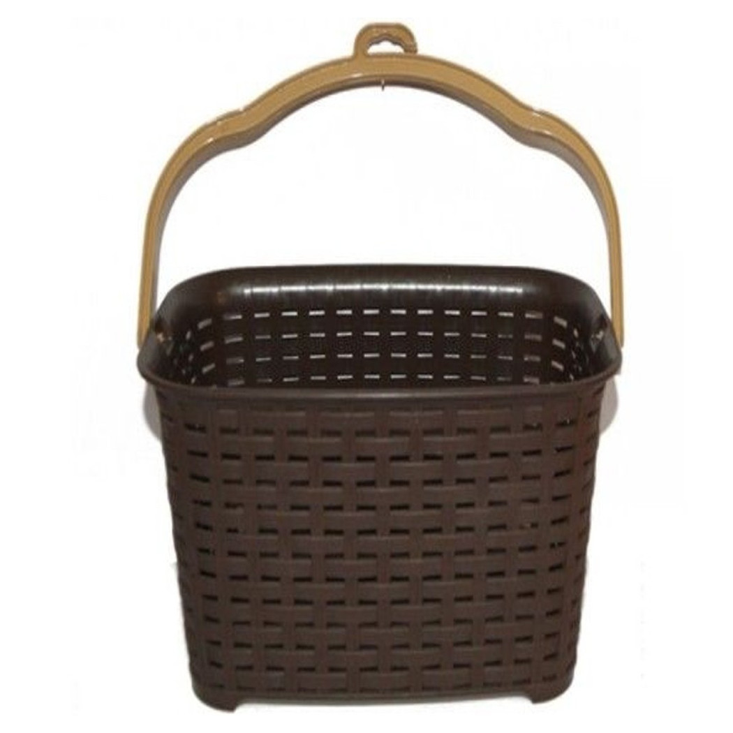 foto del prodotto trade shop cestino portamollette cesto porta mollette effetto rattan in plastica colorato 