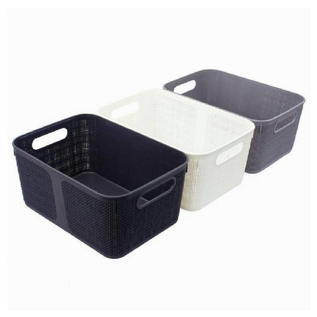 foto del prodotto trade shop cestino portaoggetti organizer rettangolare cesto portatutto bagno casa 79465 