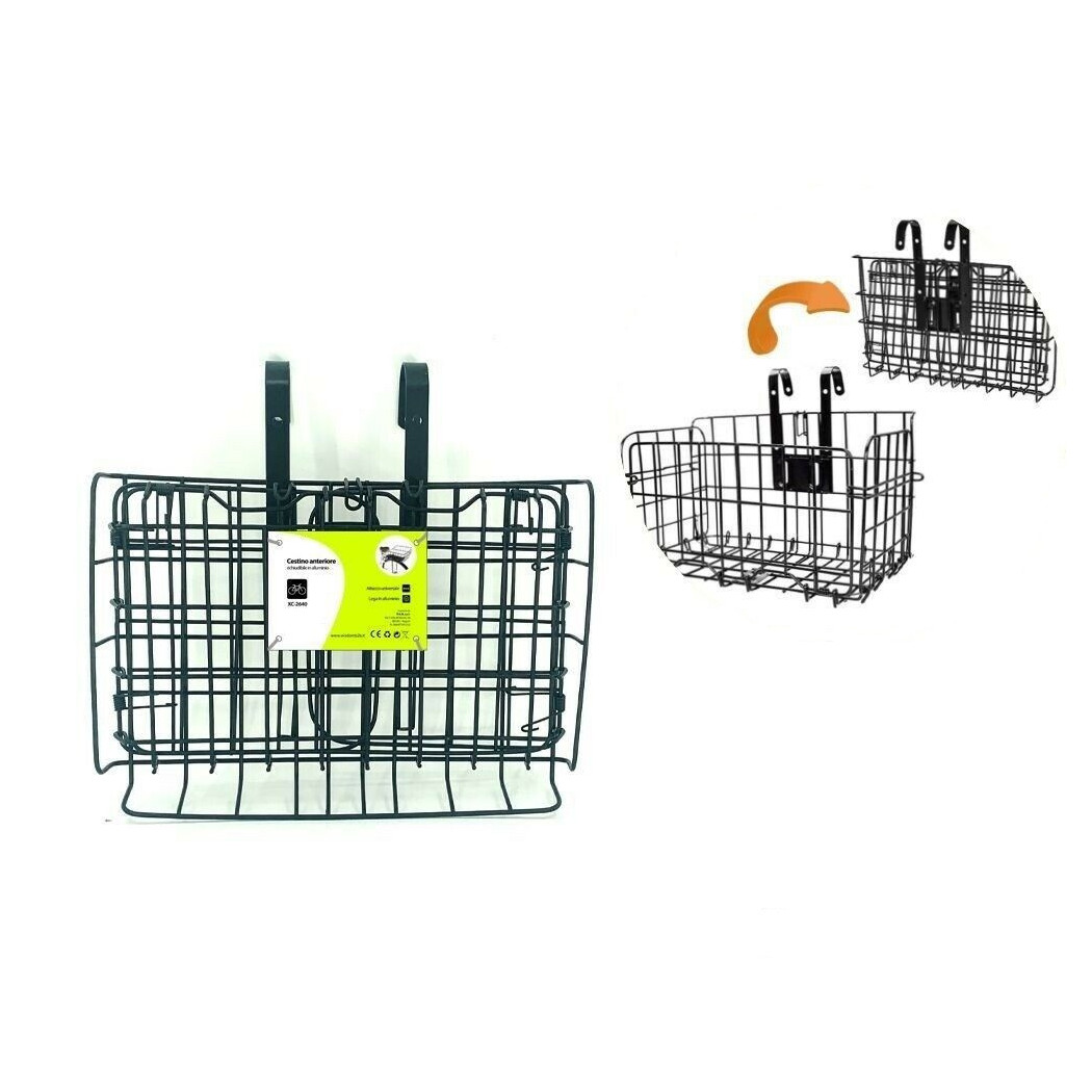foto del prodotto trade shop cestino portapacchi anteriore richiudibile alluminio per bici bicicletta xc 2640 