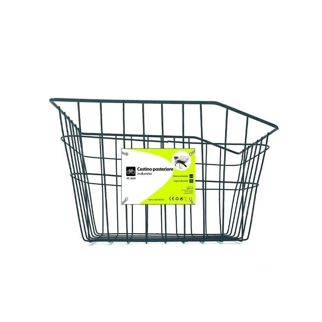 foto del prodotto trade shop cestino portapacchi posteriore in alluminio universale bici bicicletta xc 2639 