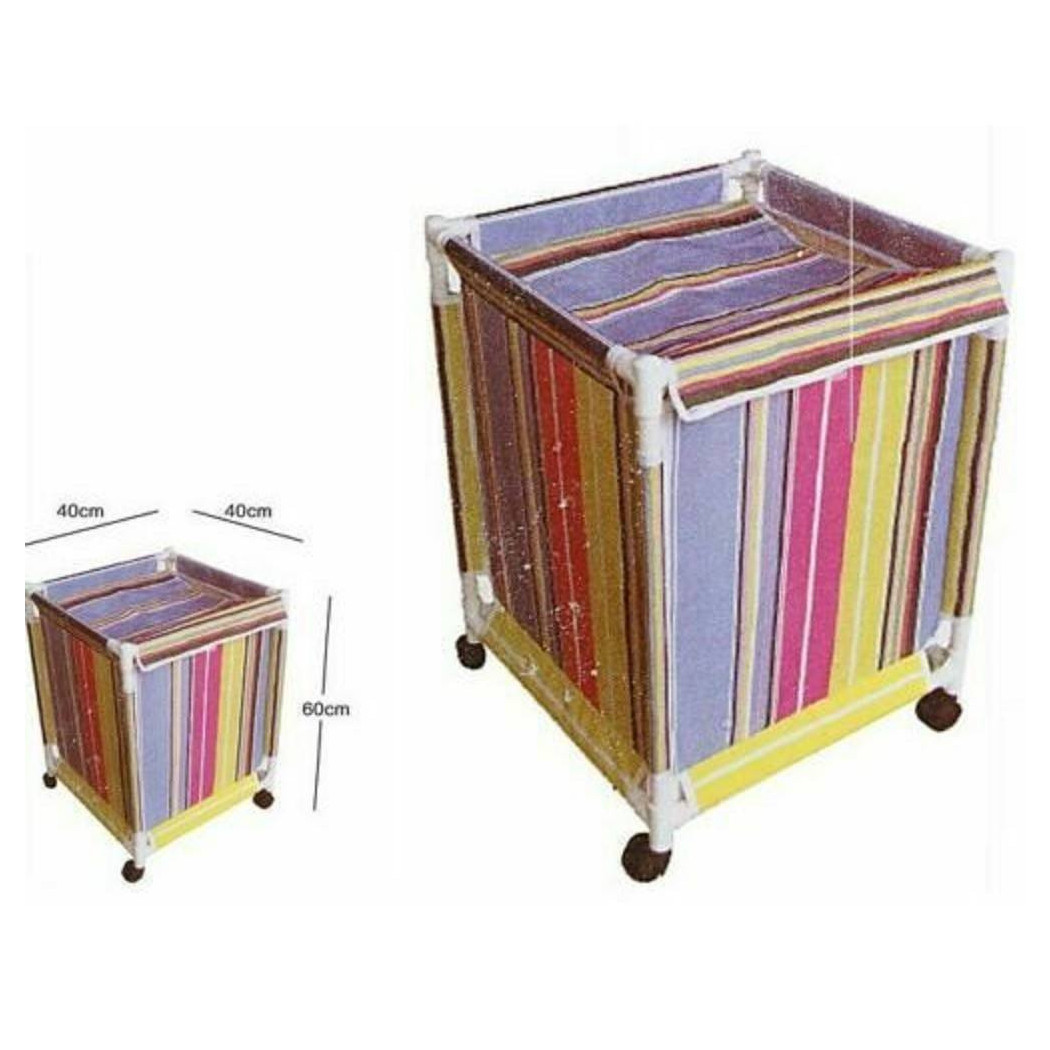 foto del prodotto trade shop cesto contenitore porta biancheria bucato con ruote rotelle panni sporchi bagno 