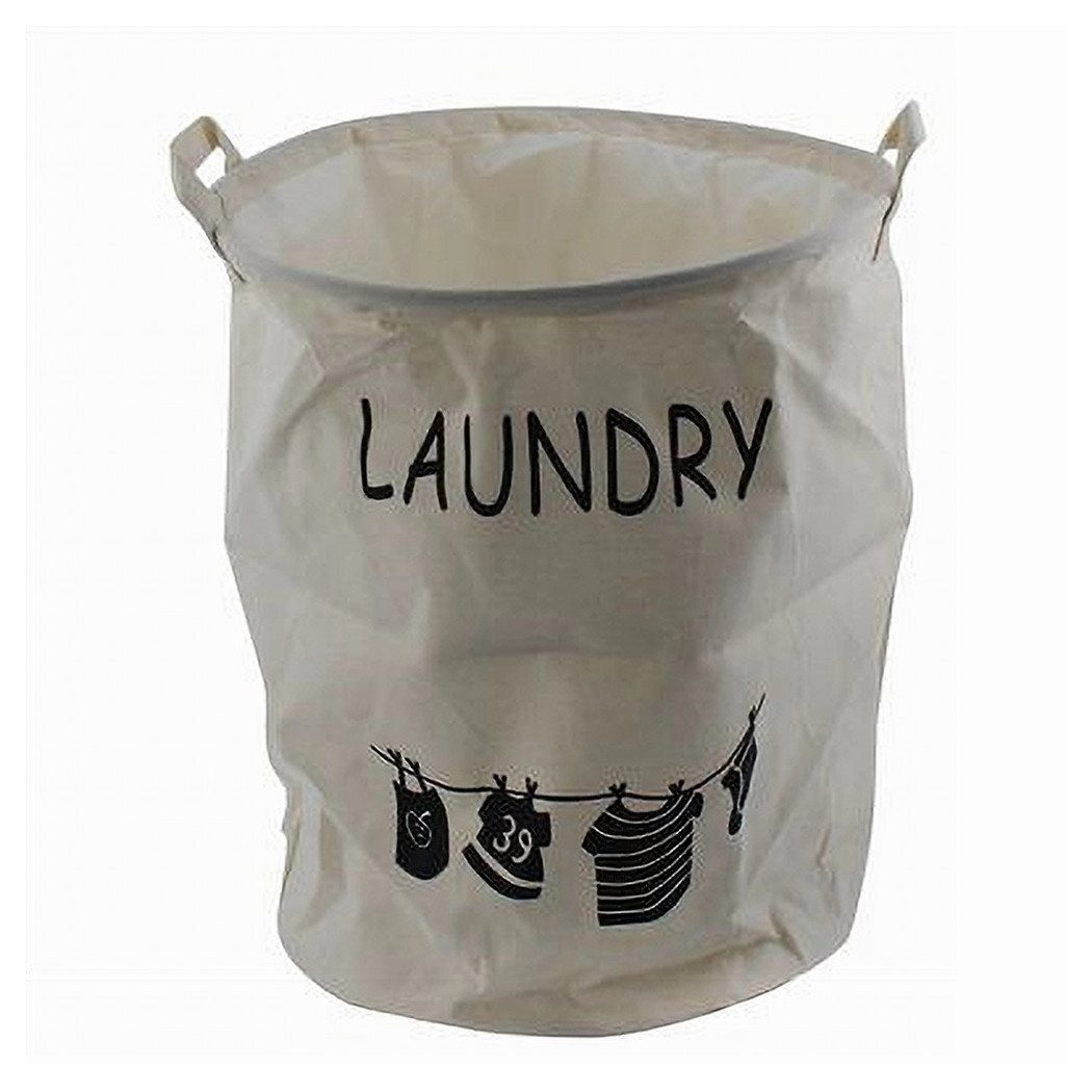 foto del prodotto trade shop cesto porta biancheria con manici sacca panni sporchi bagno casa 35 x 45cm 10470 