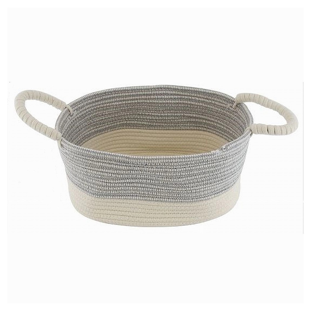 foto del prodotto trade shop cesto porta biancheria oggetti corda intrecciata ovale manici 35x25x16 cm 10679 