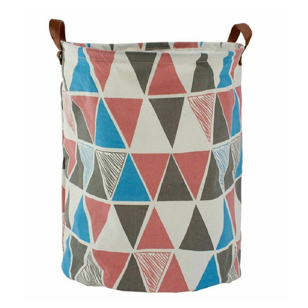 foto del prodotto trade shop cesto sacco porta biancheria bagno pieghevole manici tessuto rombi 40x50cm 10524 