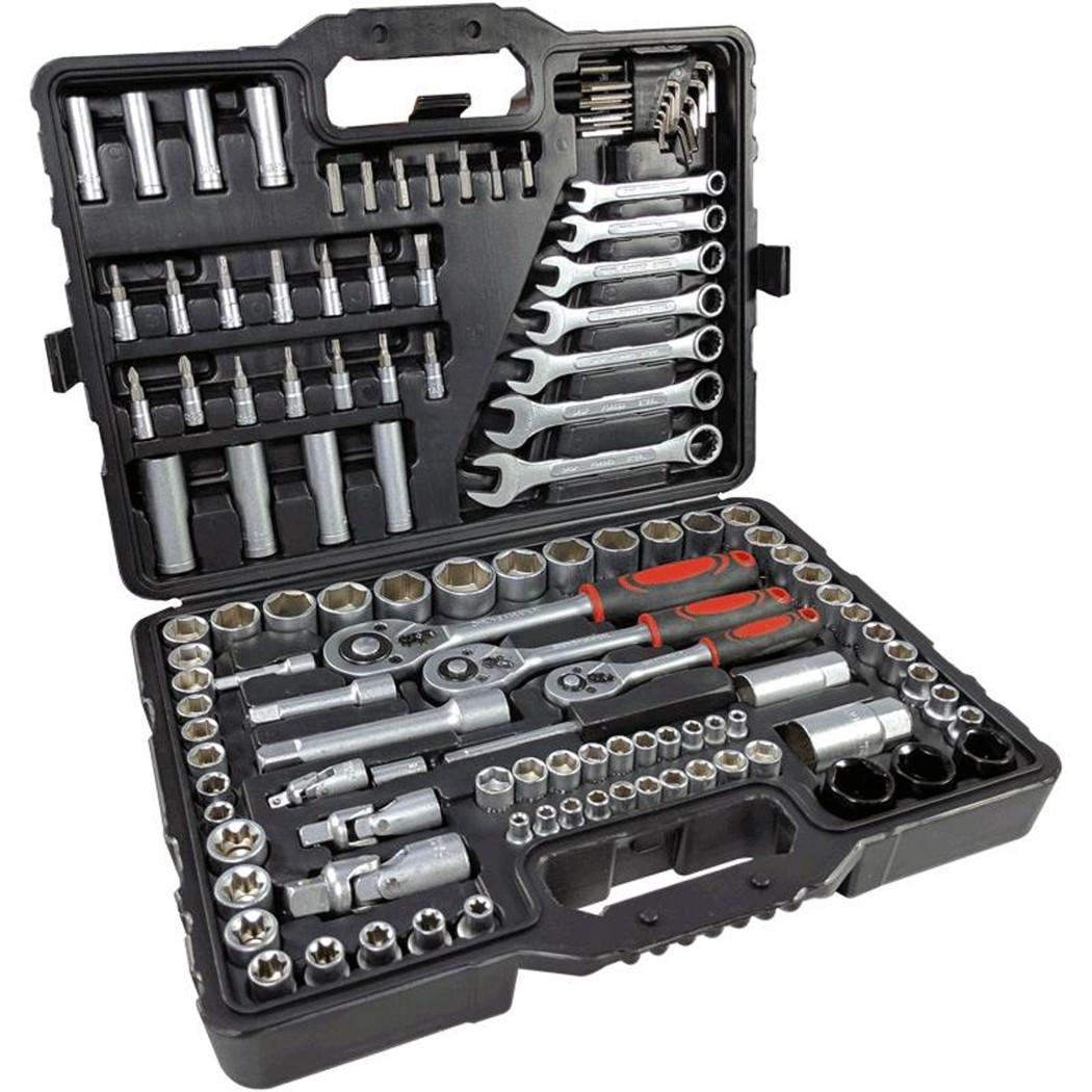 foto del prodotto trade shop chiavi a bussola cricchetto set da 120 pezzi vanadium bussola inserti in valigia 