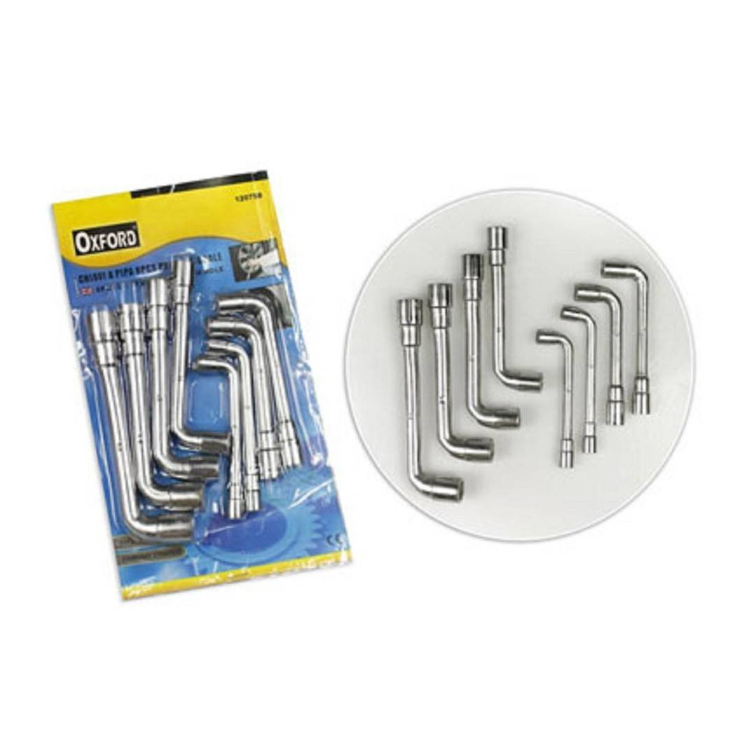 foto del prodotto trade shop chiavi a pipa kit 8 pezzi utensili a l di diverse misure in acciaio fai da te 