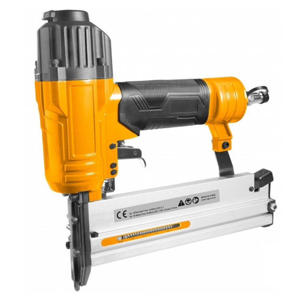 foto del prodotto trade shop chiodatrice graffettatrice 2 in 1 spara chiodi sparachiodi ad aria compressa pro 