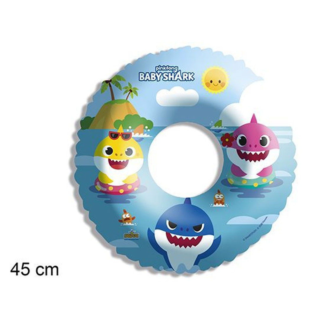 foto del prodotto trade shop ciambella gonfiabile baby shark mare piscina nuoto per bambini salvagente 45 cm 