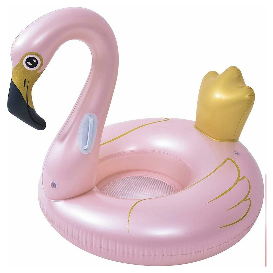 foto del prodotto trade shop ciambella salvagente cavalcabile fenicottero rosa bambini 115cm mare piscina 