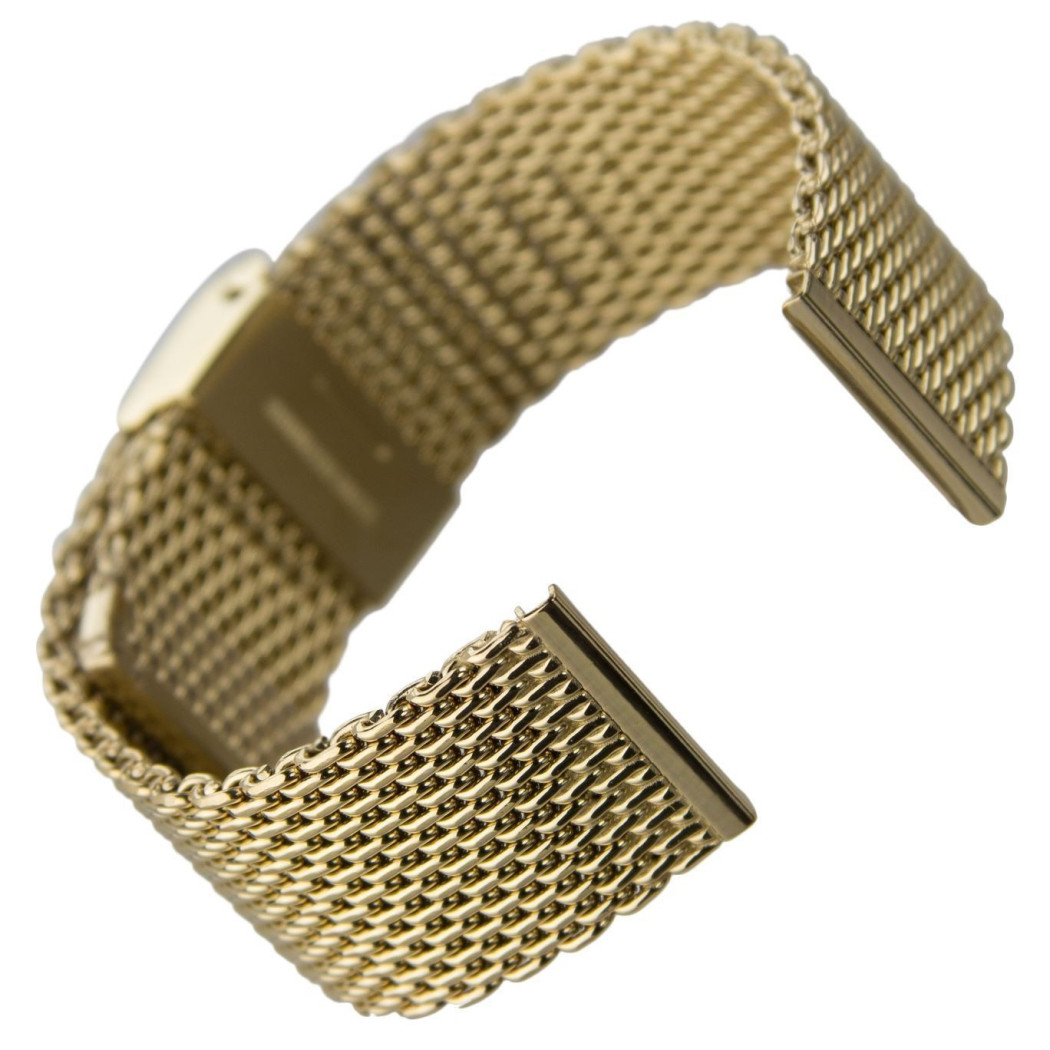 foto del prodotto trade shop cinturino maglia milano universale ricambio orologio larghezza 20mm oro 