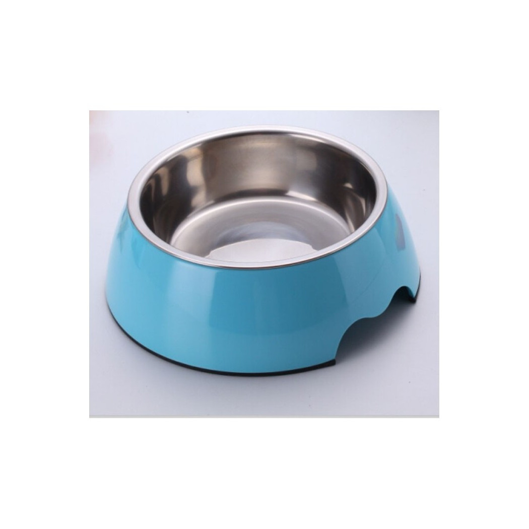 foto del prodotto trade shop ciotola 1 vaschetta acciaio plastica 21x8cm cocker cane gatto cibo acqua 