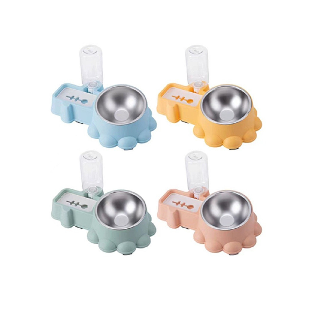 foto del prodotto trade shop ciotola doppio corpo combo per cibo acqua dispenser in plastica per cani gatti 