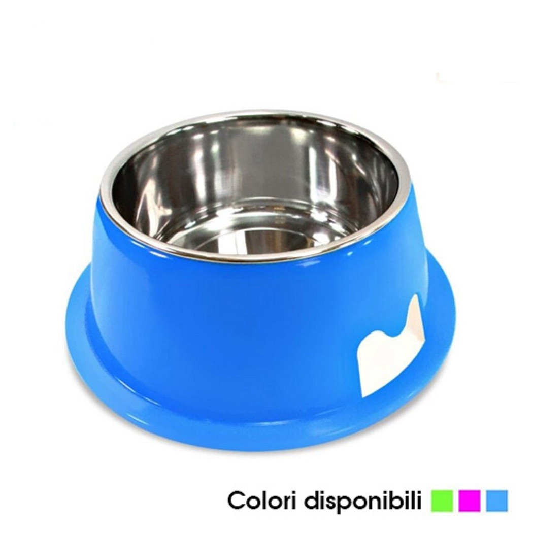 foto del prodotto trade shop ciotola per cani e gatti in metallo componibile 19 x 8 cm vari colori 