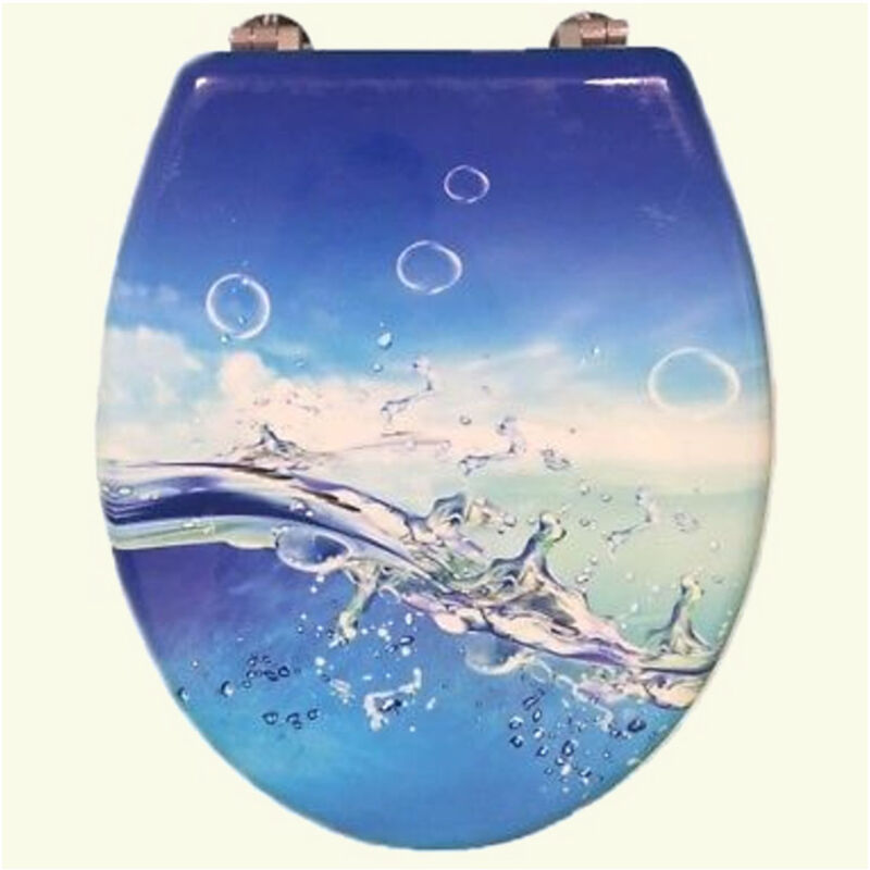 foto del prodotto trade shop cleafe copriwater copri water wc sedile bagno universale cerniere in acciaio onda mare 3,5
