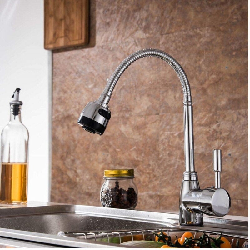 foto del prodotto trade shop cleafe miscelatore rubinetto 52814 monoforo monocomando 360 gradi rubinetteria 
