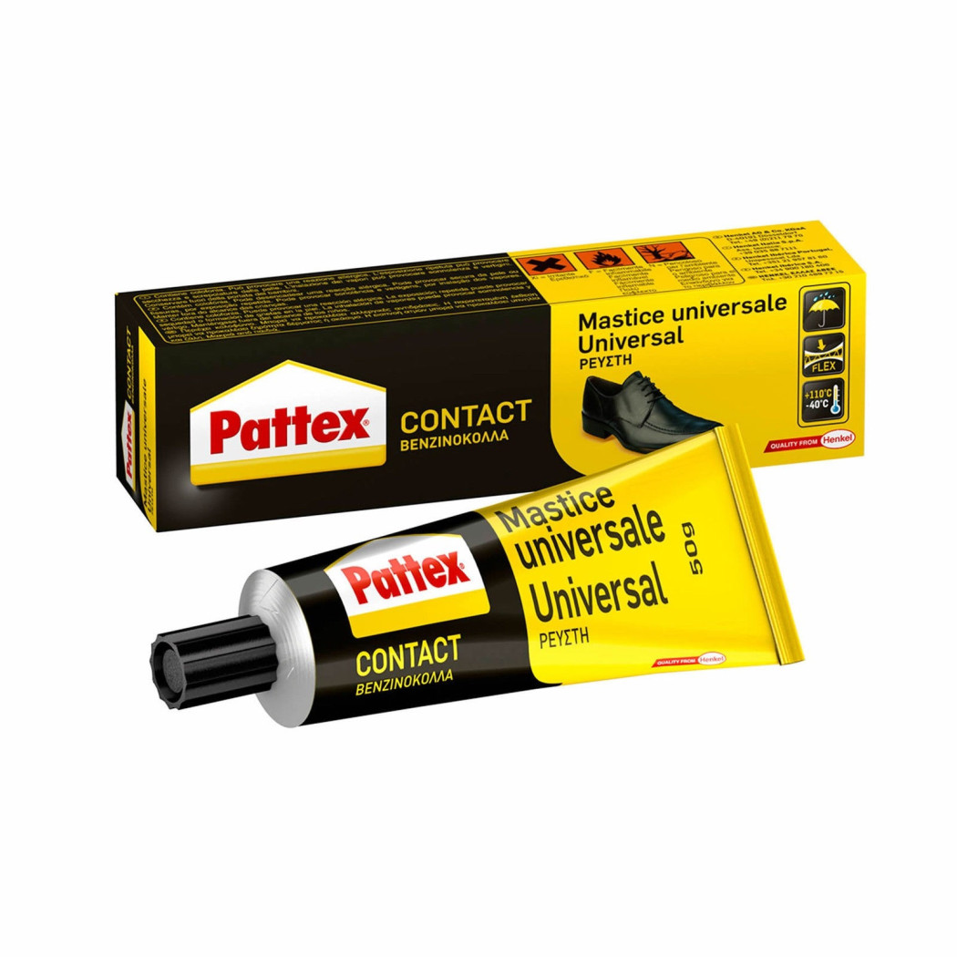 foto del prodotto trade shop colla mastice universale per gomma cuoio sughero legno stoffa pattex contact 50 