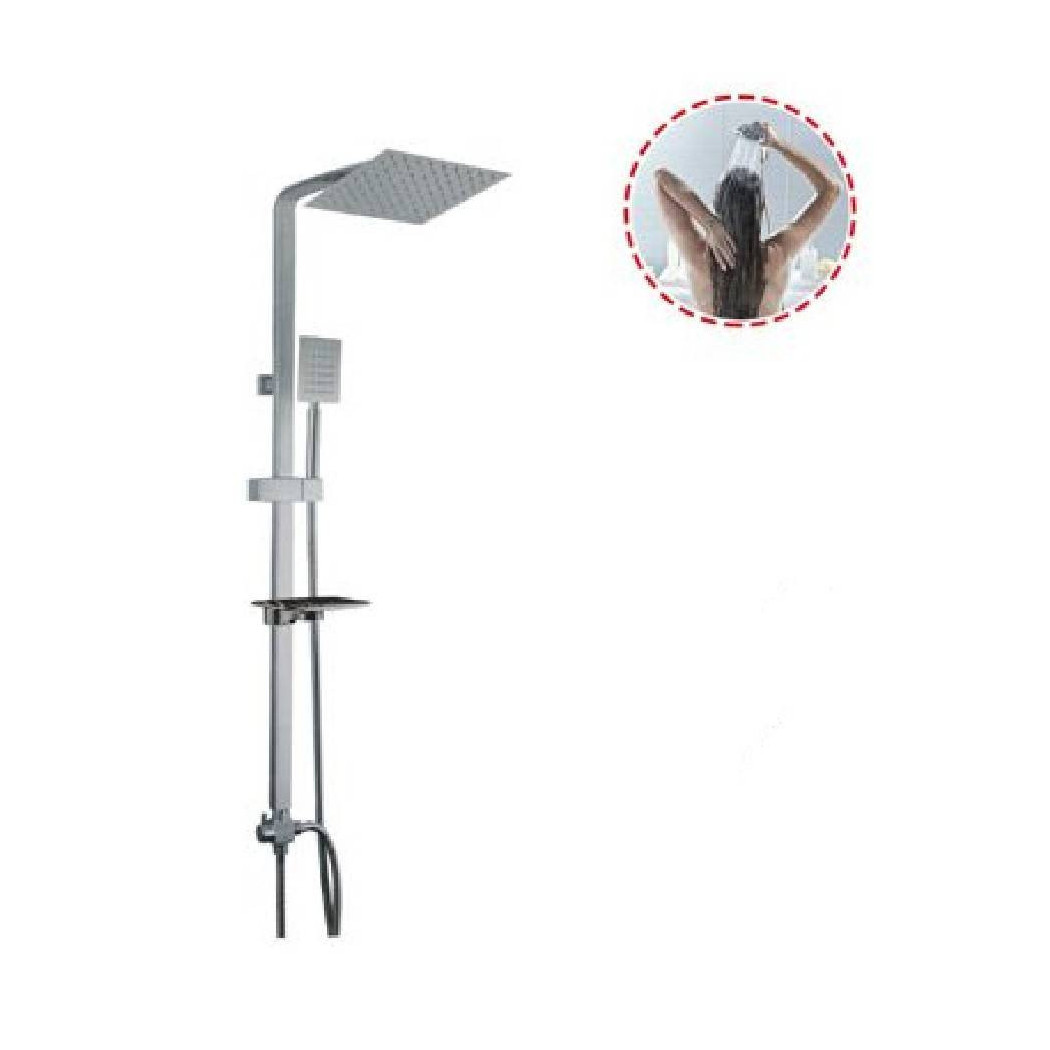 foto del prodotto trade shop - colonna doccia saliscendi miscelatore cromato rubinetto con soffione 69126 bagno -