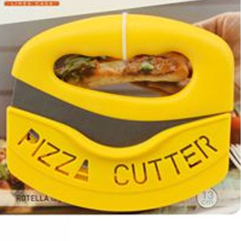 foto del prodotto trade shop coltello con manico tagliapizza lama in acciaio mezza luna taglia pizza 13cm 