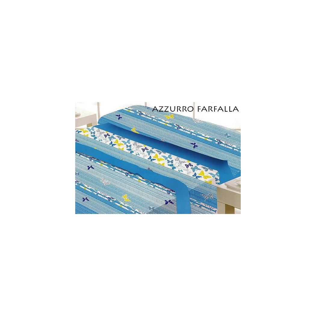 foto del prodotto trade shop completo letto matrimoniale gioie di casa lenzuola 240x280 cm moribido e caldo azzurro farfalla