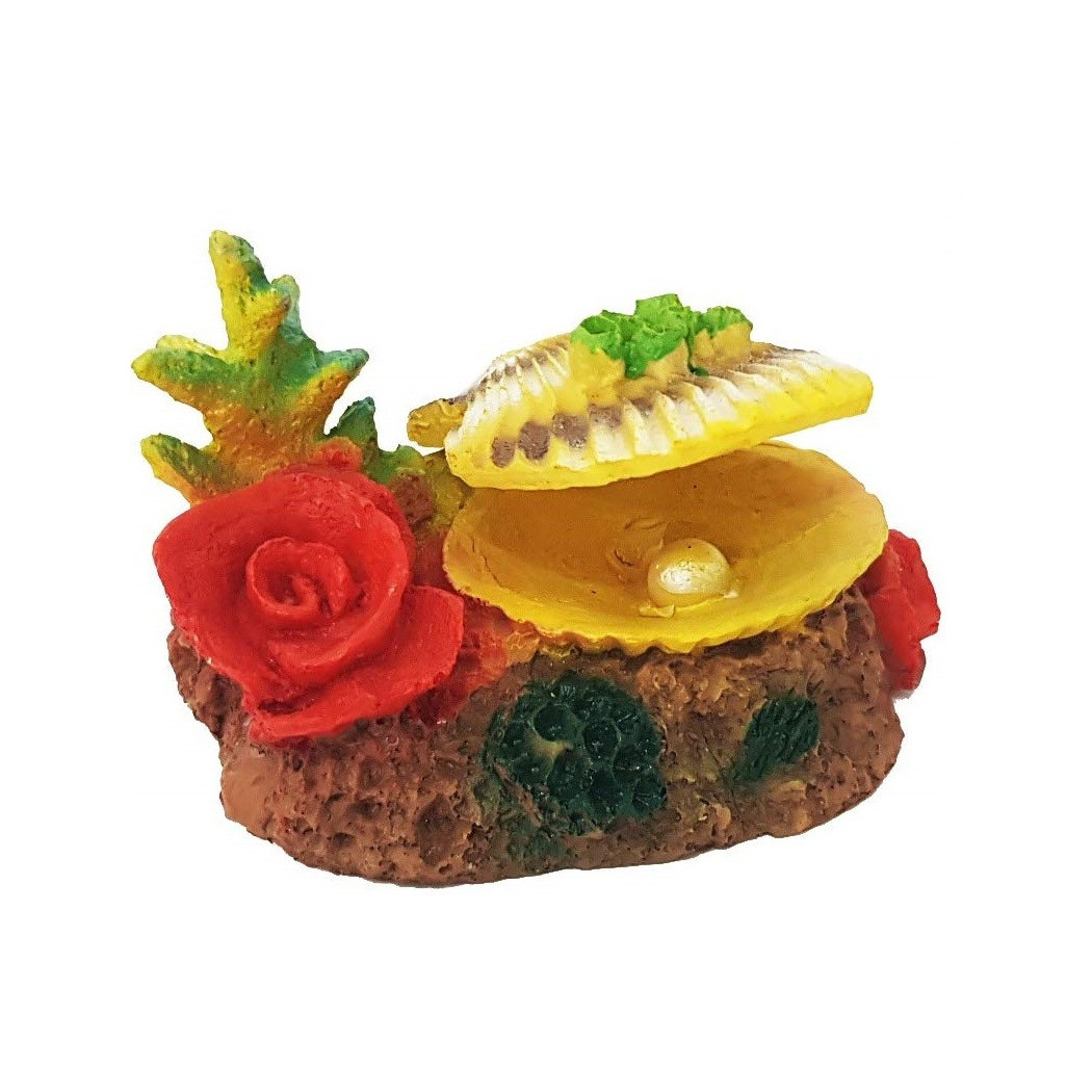 foto del prodotto trade shop conchiglia perla rocciosa ornamento per acquario 12x9x8cm corallo sottomarino 