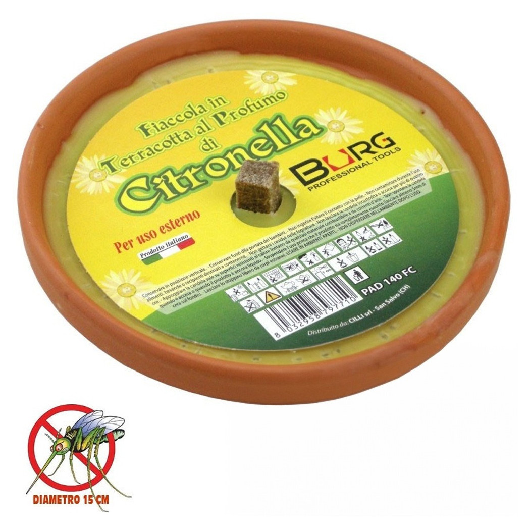 foto del prodotto trade shop confezione 10 x candela citronella in terracotta diametro 10 cm antizanzare 