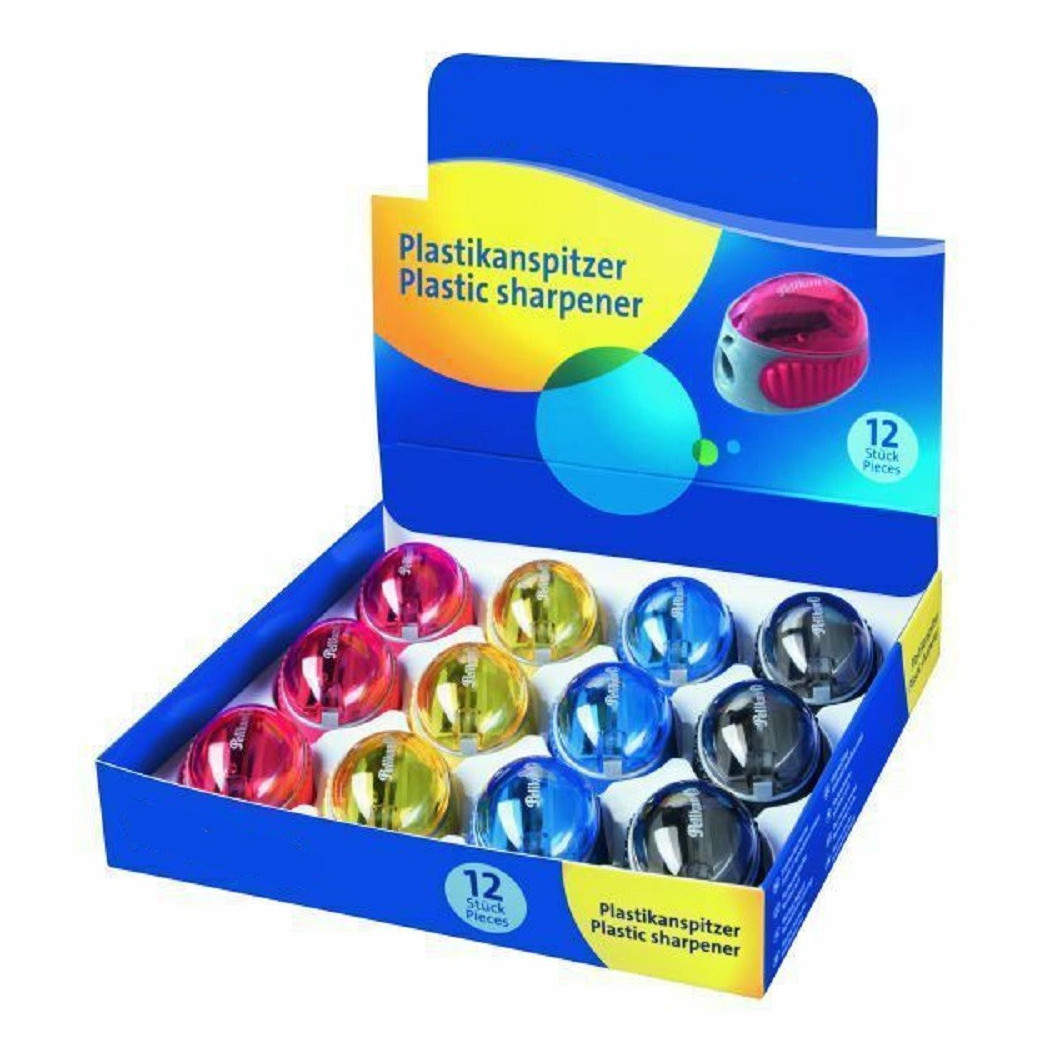 foto del prodotto trade shop confezione 12 pezzi temperamatite coccinella colorato tempera matite in plastica 